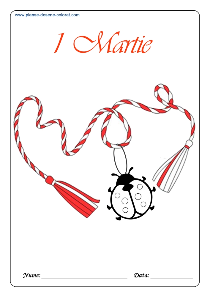 desene de colorat cu martisoare